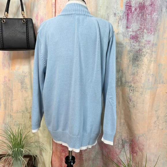 VTG๐Maxime Casual Cotton Blend 2-Way Zipper Cardigan with Stand Up Collar - Picture 2 of 16